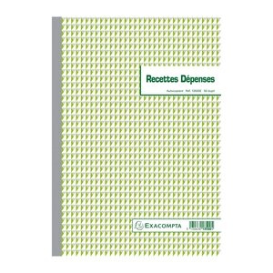 Manifold Recettes Dépenses 29 7x21cm 50 Feuillets Dupli Autocopiants - Motif - X 5 - Exacompta