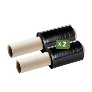 Pack and Move - Lot de 2 Film Etirable Opaque - Poignée - 150 m - Film Support Palette Valise Ordinateur - Protection Meuble Déménagement