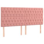 vidaXL Cadre de lit avec tête de lit Rose 200x200 cm Velours