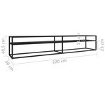 vidaXL Meuble TV Marbre noir 220x40x40 5 cm Verre trempé