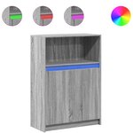 vidaXL Buffet avec LED sonoma gris 72x34x100 cm bois d'ingénierie