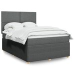 vidaXL Sommier à lattes de lit avec matelas Gris foncé 140x190cm Tissu