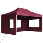 vidaXL Tente de réception pliable et parois Aluminium 4 5x3 m Bordeaux
