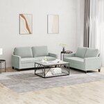 vidaXL Ensemble de canapés 2 Pièces avec coussins Gris clair Velours