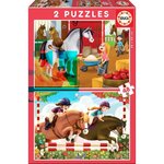 EDUCA - Puzzle Chevaux 2x48 pcs