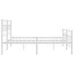 vidaXL Cadre de lit métal avec tête de lit/pied de lit blanc 200x200cm