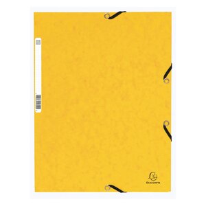 Chemise À Élastiques 3 Rabats Carte Lustrée 355g/m2 - Jaune - Exacompta