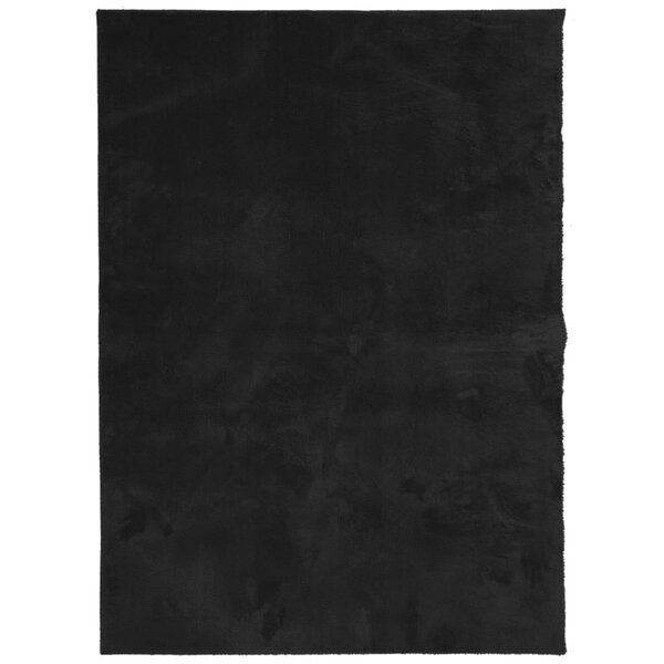 vidaXL Tapis HUARTE à poils courts doux et lavable noir 160x230 cm