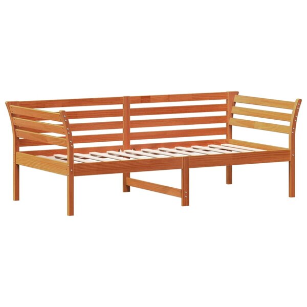 vidaXL Lit de jour sans matelas cire marron 90x190 cm bois pin massif