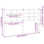 vidaXL Tête de lit métal noir 160 cm