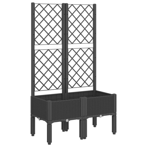 vidaXL Jardinière avec treillis noir 80x40x142 cm PP