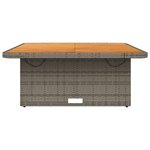 vidaXL Table de jardin gris 110x110x71 cm Résine tressée bois d'acacia
