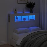 vidaXL Tête de lit à LED blanc 120x18 5x103 5 cm bois d'ingénierie