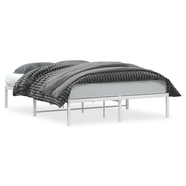 vidaXL Cadre de lit métal blanc 140x190 cm