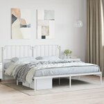 vidaXL Cadre de lit métal avec tête de lit blanc 200x200 cm