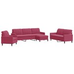 vidaXL Ensemble de canapés 4 Pièces avec coussins Rouge bordeaux Velours