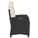 vidaXL Chaises inclinables de jardin lot de 2 et coussins noir rotin
