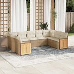 vidaXL Salon de jardin avec coussins 8 Pièces beige résine tressée