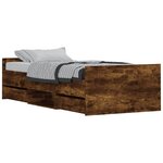 vidaXL Cadre de lit tête de lit et pied de lit chêne fumé 90x200 cm