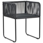 vidaXL Chaises d'extérieur 6 Pièces avec oreillers Résine tressée Noir