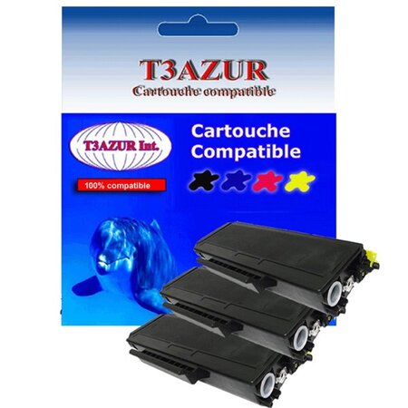 3 Toners compatibles avec Brother TN3170, TN3280 pour Brother HL5350, HL5350DN - 8 000 pages - T3AZUR