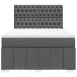 vidaXL Sommier à lattes de lit avec matelas Gris foncé 160x200cm Tissu