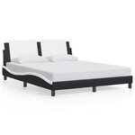 vidaXL Cadre de lit avec LED sans matelas noir et blanc 160x200 cm