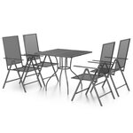 vidaXL Ensemble à manger de jardin 5 Pièces anthracite acier