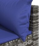 vidaXL Canapé d'angle de jardin avec coussins gris résine tressée