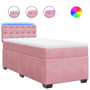 vidaXL Sommier à lattes de lit et matelas Rose 80x200 cm Velours