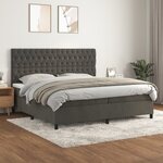 vidaXL Sommier à lattes de lit et matelas Gris foncé 200x200cm Velours
