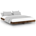vidaXL Cadre de lit chêne fumé 120x200 cm bois d'ingénierie