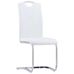 vidaXL Chaises à manger cantilever lot de 4 blanc similicuir