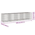 vidaXL Panier gabion avec couvercle 450x100x100 cm fer galvanisé