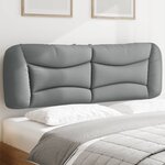 vidaXL Coussin de tête de lit gris clair 160 cm tissu