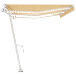 vidaXL Auvent automatique capteur de vent LED 600x350cm Jaune et blanc