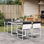 vidaXL Ensemble à manger de jardin avec coussins 5 Pièces blanc textilène