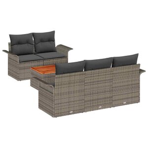 vidaXL Ensemble de canapé de jardin avec coussin 6 Pièces Gris