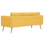 vidaXL Canapé à 3 places Tissu Jaune