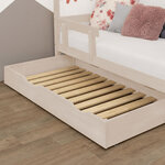 Tiroir de lit 120 x 200 avec sommier BUDDY - beige