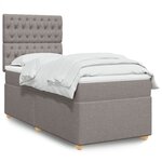 vidaXL Sommier à lattes de lit avec matelas Taupe 90x200 cm Tissu