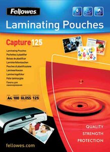 Pochette à plastifier, A5, brillante, 250 microns (2x125) Pack 25 FELLOWES