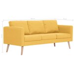 vidaXL Canapé à 3 places Tissu Jaune