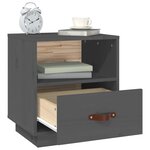 vidaXL Table de chevet Gris 40x34x45 cm Bois de pin massif