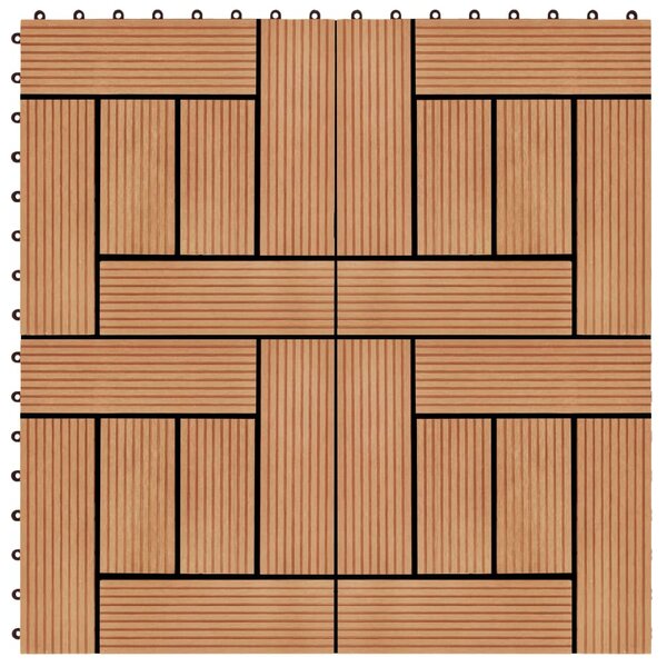 vidaXL Carreaux de terrasse 22 Pièces 30 x 30 cm 2 m² WPC Teck