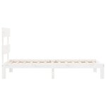 vidaXL Cadre de lit et tête de lit blanc 100x200 cm bois massif
