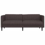 vidaXL Canapé à 3 places marron foncé tissu