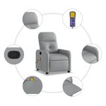 vidaXL Fauteuil de massage inclinable Gris clair Tissu