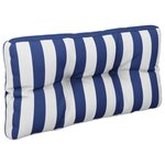 vidaXL Coussins de palette lot de 2 rayures bleues/blanches tissu