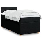 vidaXL Sommier à lattes de lit et matelas Noir 80x200 cm Tissu